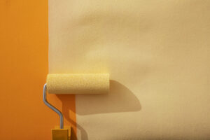 assortment-painting-items-with-yellow-paint