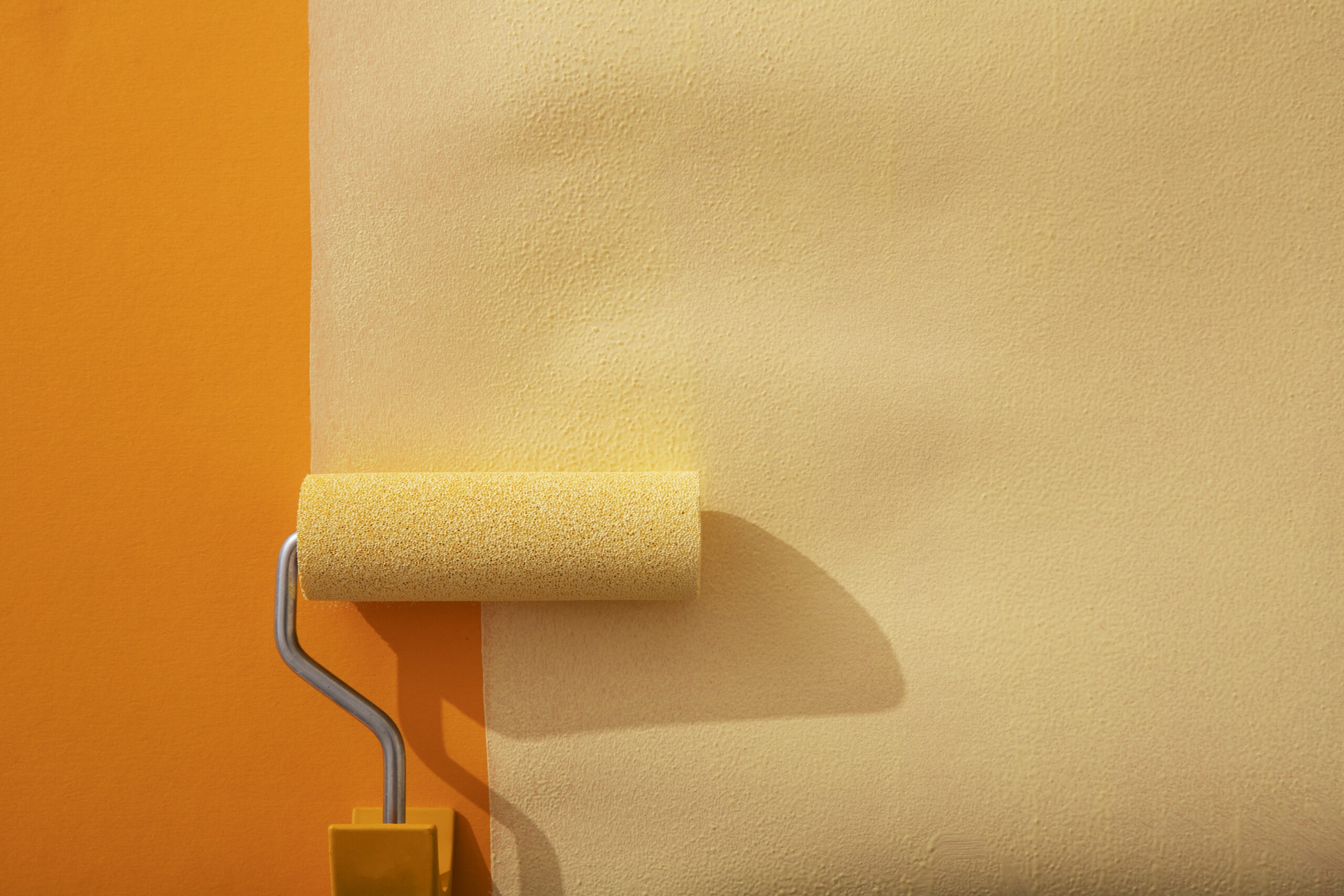 assortment-painting-items-with-yellow-paint